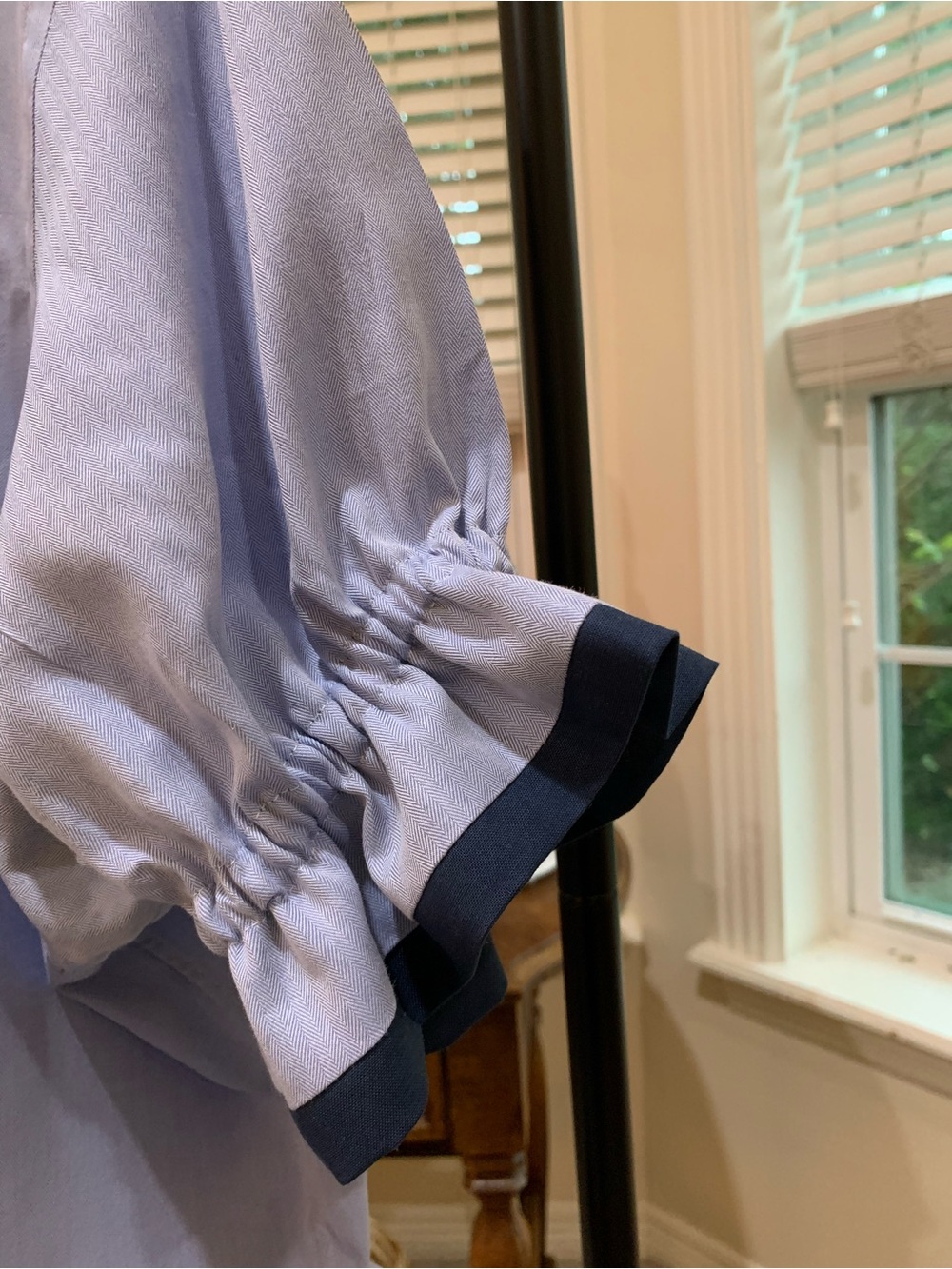 Ralph Lauren Light Blue Ruffle Trim Button-Down Shirt - Picture 5 of 6